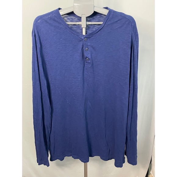 Vineyard Vines Mens XL Long Sleeve Button Henley Shirt Blue Casual - Picture 1 of 8